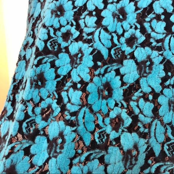 TATYANA short sleeve blue floral sweater with mesh - Picture 5 of 7